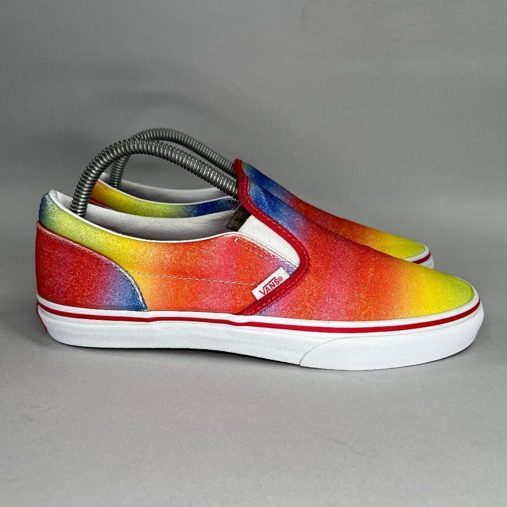 Vans Sneakers Girl's‎ Size 7 Colorful Sparkly Slip On Low Top Skate Shoes